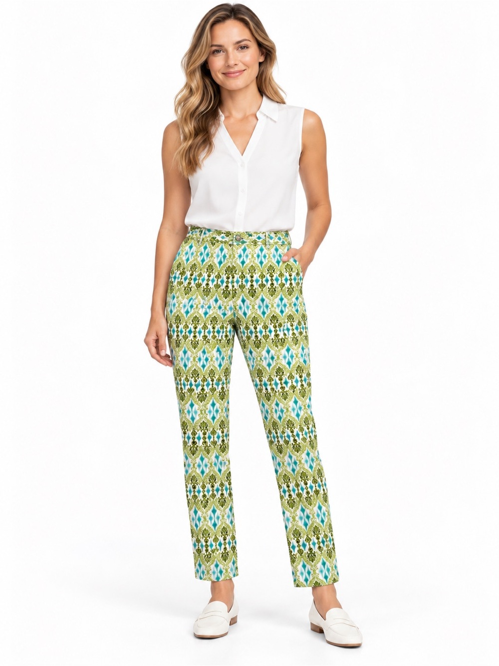 Jones New York Signature Stretch Printed Pants Size 12